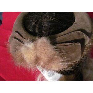 Vintage 1950s Brown Mink and Velvet Halo Hat